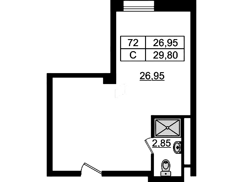 Квартира студия 31.61 м², 9/9 эт., Апарт-отель «Апарт отель Well»